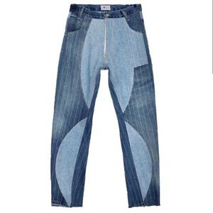 (SOLD) REWORKED PATCHWORK PIPELINE LIGHT DARK WASH